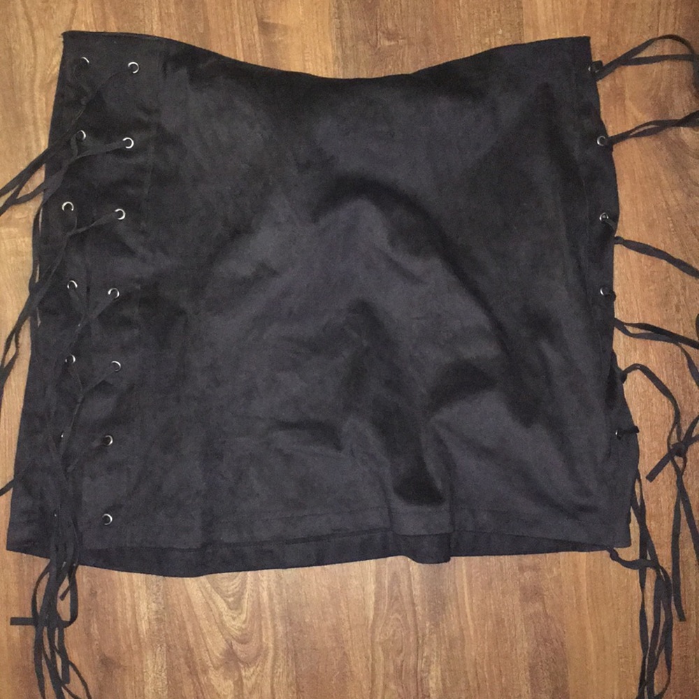 Suede mini skirt